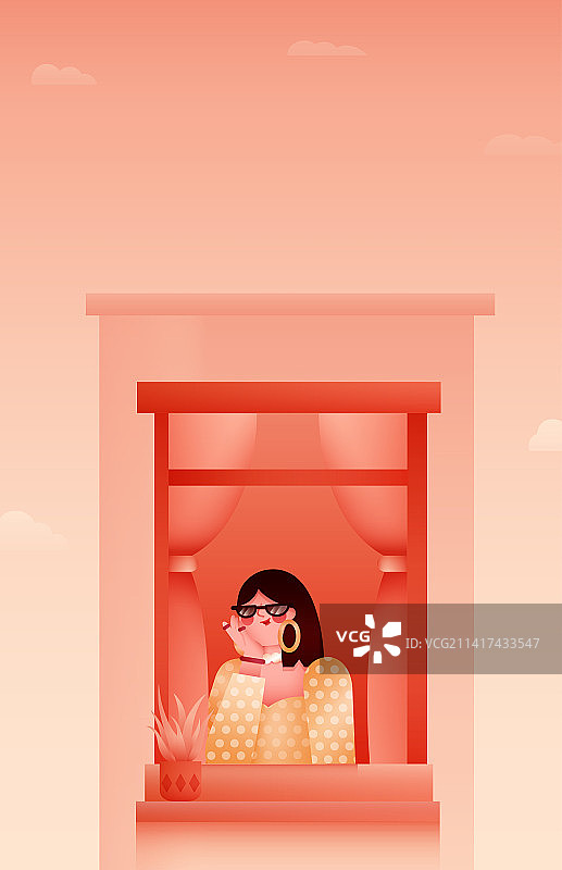 一只手托腮的半身女孩图片素材