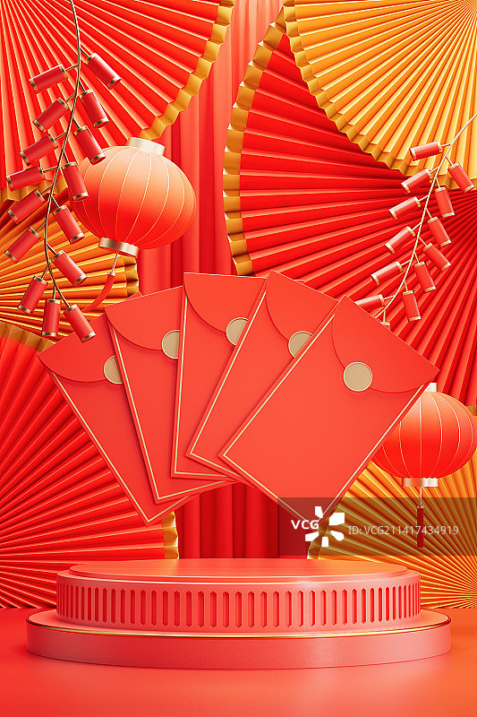 中国风的新年红包题材图片素材