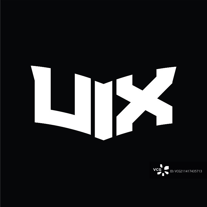 盾牌切片造型UX首字母logo图片素材