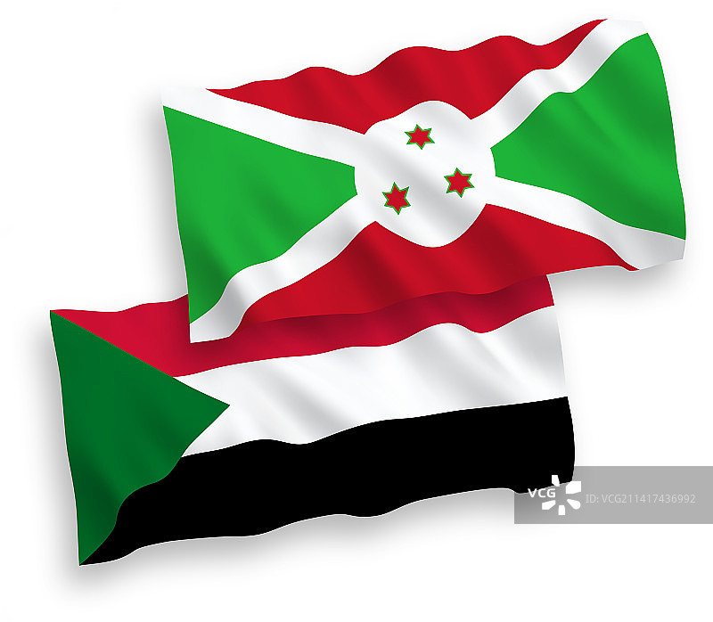 布隆迪和苏丹国旗图片素材