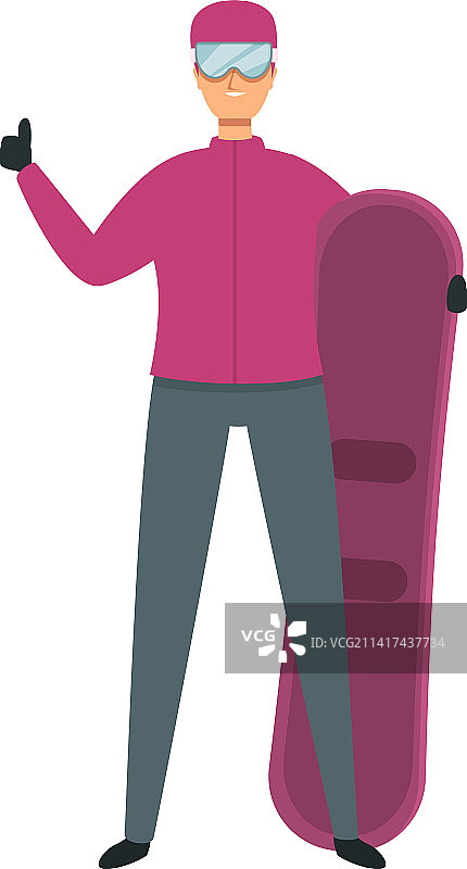 卡通雪地单板滑雪极限运动图标图片素材