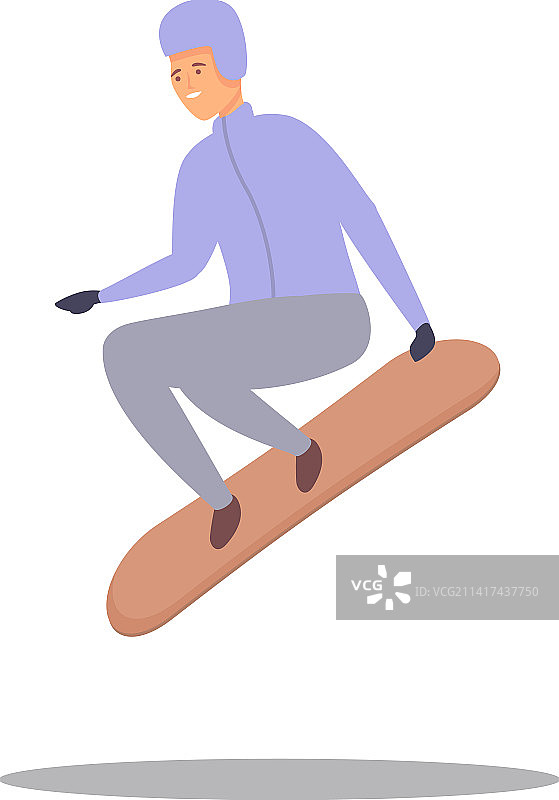 跳跃滑雪图标卡通运动儿童图片素材