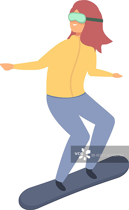 滑雪女孩图标卡通形象图片素材