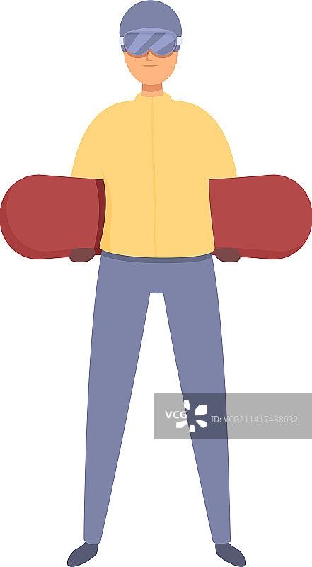 滑雪设备卡通图标图片素材