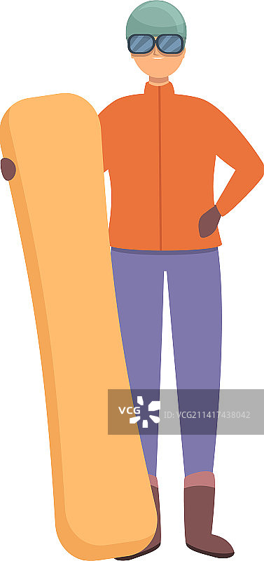 准备好滑雪的卡通雪人图标图片素材