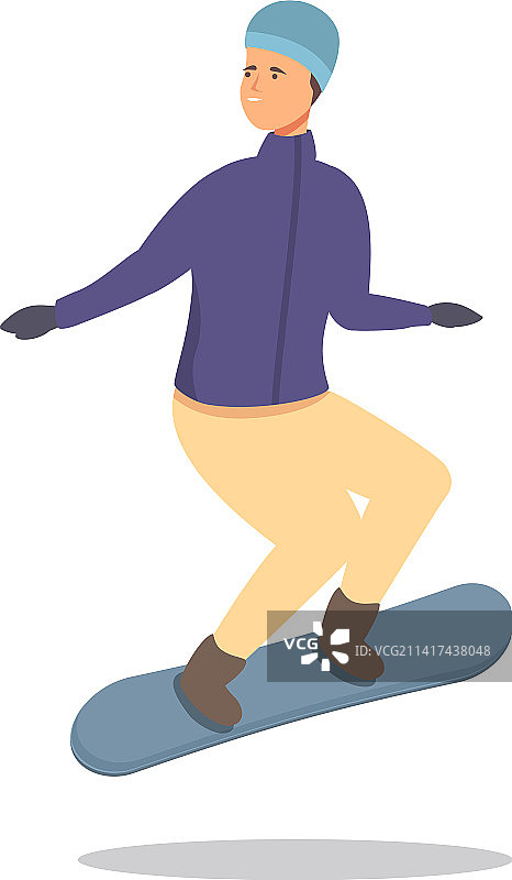 单板滑雪训练卡通运动图标图片素材