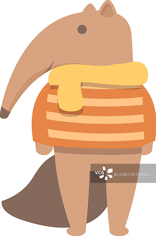 卡通食蚁兽冬季服装图标图片素材