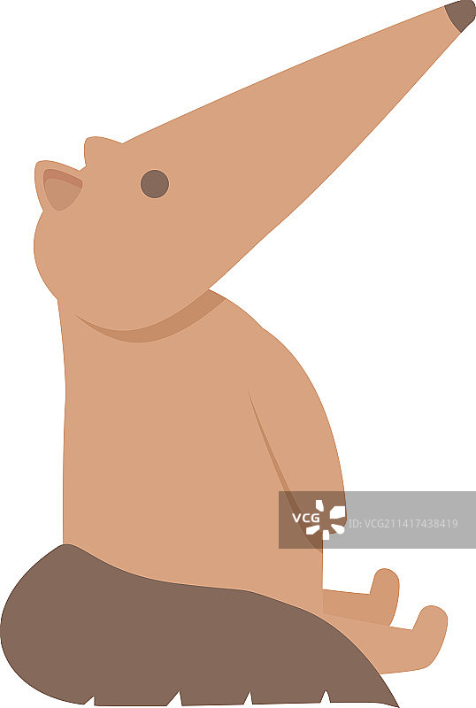 卡通巨型食蚁兽图标图片素材