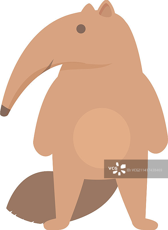 卡通有趣的食蚁兽图标图片素材