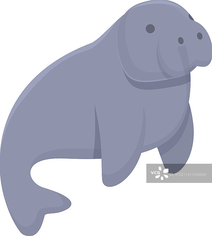 可爱儒艮卡通海洋海牛图标图片素材