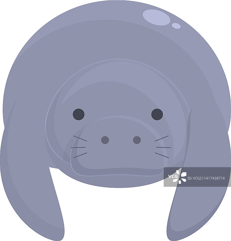 野生海牛卡通图标，水池中海牛图片素材