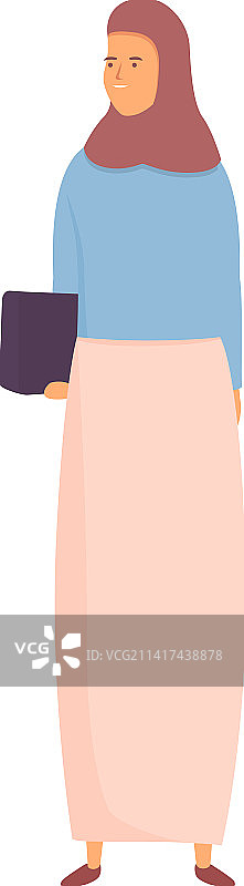 穆斯林优雅女孩卡通时尚图标图片素材