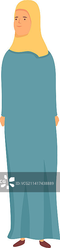 伊斯兰服装卡通图标，穆斯林时尚图片素材