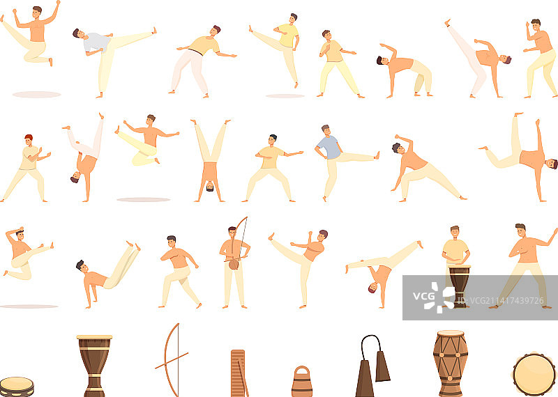 卡波耶拉图标卡通杂技图片素材