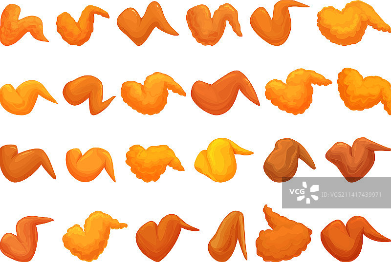 炸鸡翅图标卡通合集图片素材