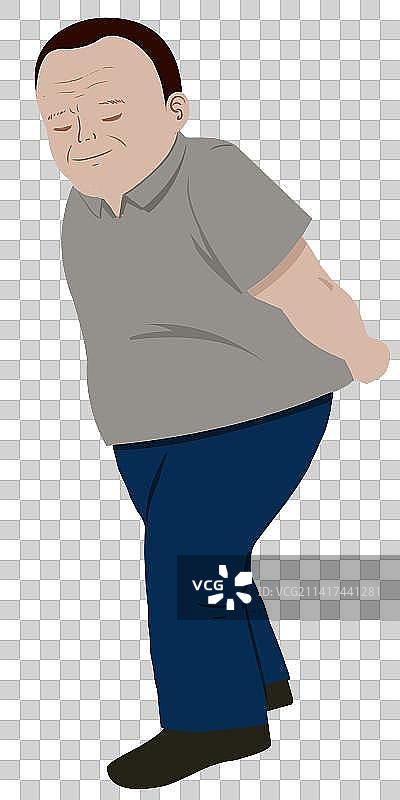 中年人老年人午后休闲锻炼散步退休生活方式养老元素插画图片素材