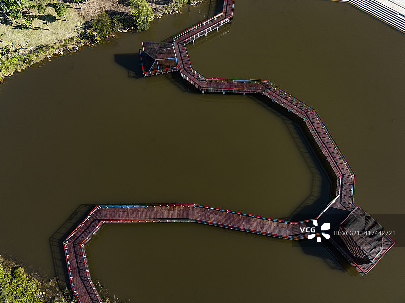 航拍景区栈道图片素材