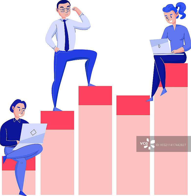 图表管理扁平化构图图片素材