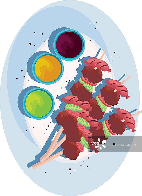 烤肉串菜肴设计图片素材