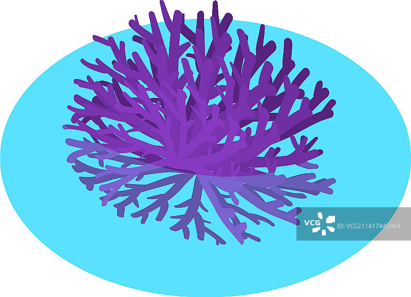 奇异珊瑚图标2.5D分支图片素材