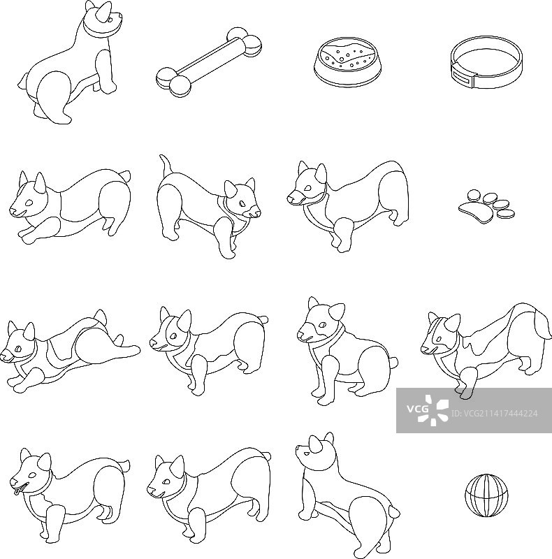 柯基犬图标合集图片素材