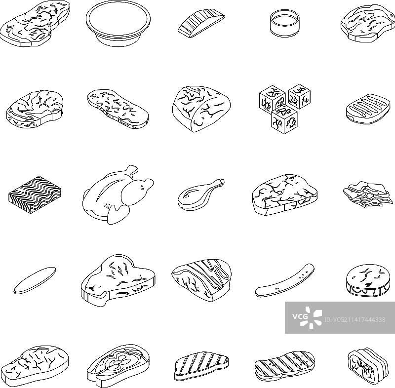 肉类图标轮廓图片素材