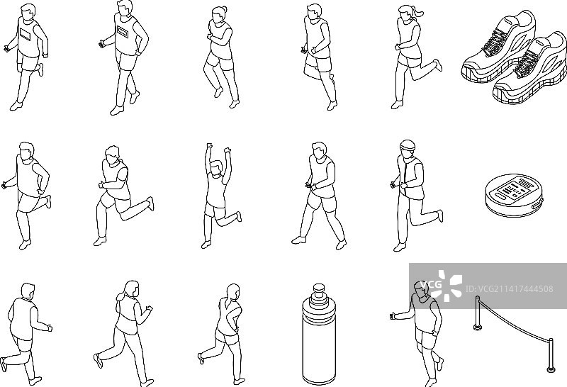 跑步图标轮廓图片素材