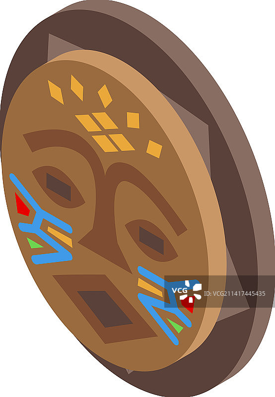 少数民族面具等距图标图片素材