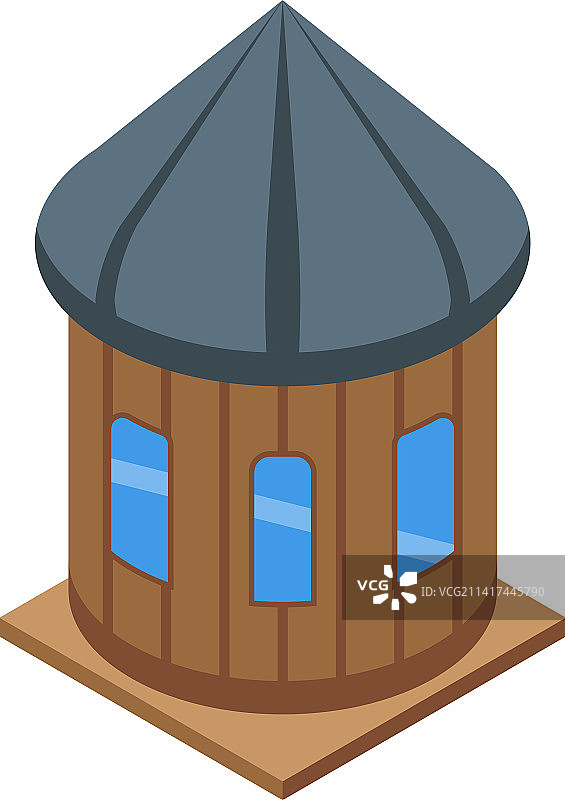 2.5D圆形豪华露营地标夏季图片素材