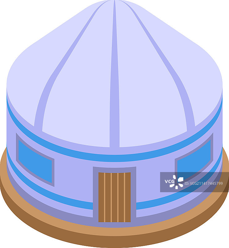 大型露营2.5D自然小屋图标图片素材