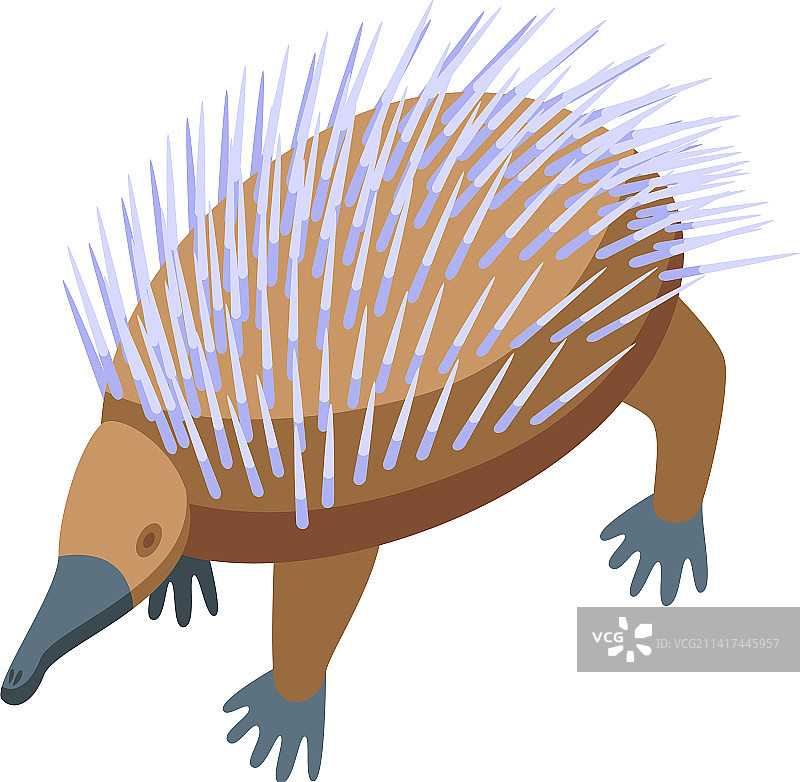 针鼹图标 2.5D 可爱动物图片素材