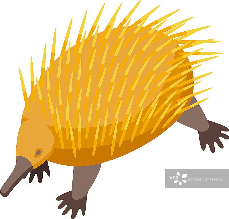 自然针鼹图标2.5D可爱动物图片素材