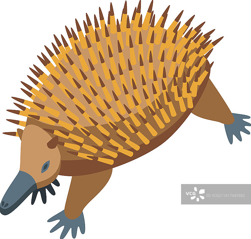 奔跑的针鼹图标 2.5D 可爱动物图片素材