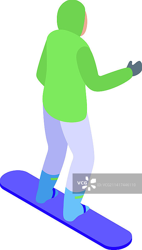 滑雪运动等距图标2.5D图片素材