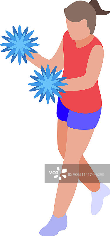 可爱女孩啦啦队2.5D图标图片素材