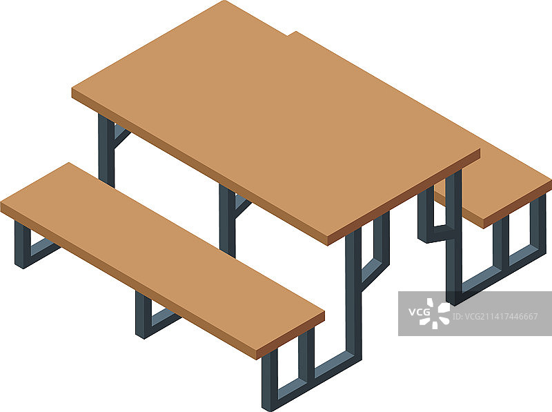 2.5D花园木桌家具图标图片素材