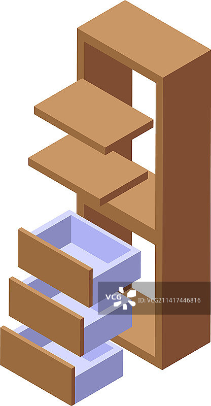 2.5D抽屉图标制造工厂图片素材