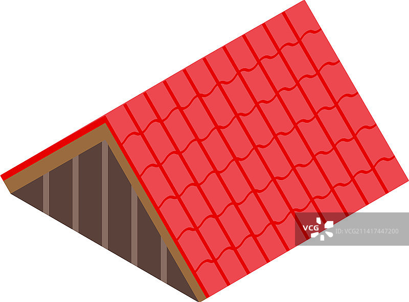 红色屋顶图标2.5D房屋维修图片素材