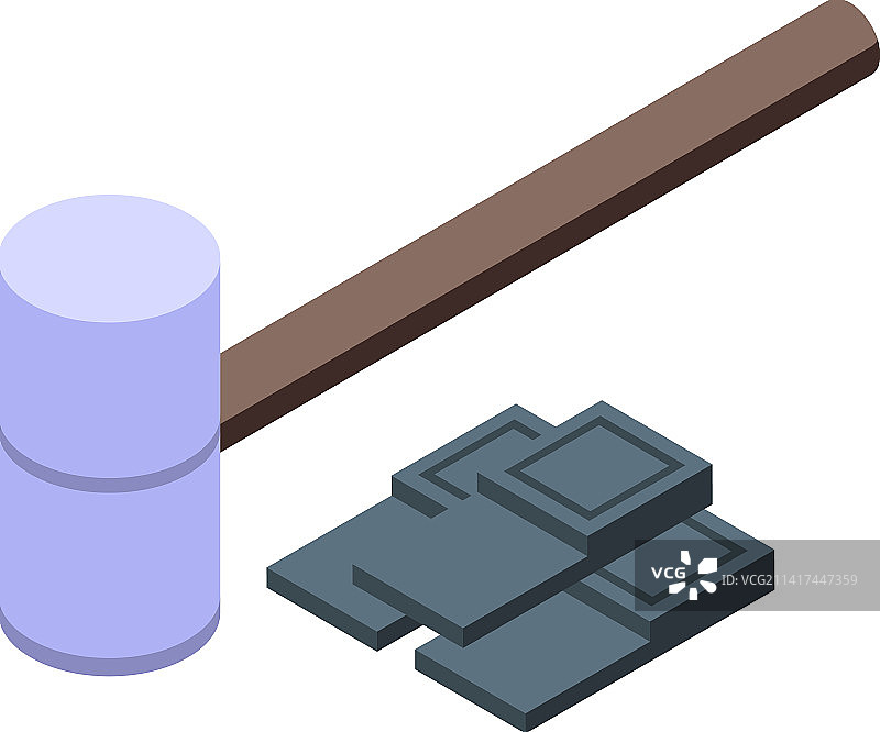 橡胶锤维修2.5D图标图片素材