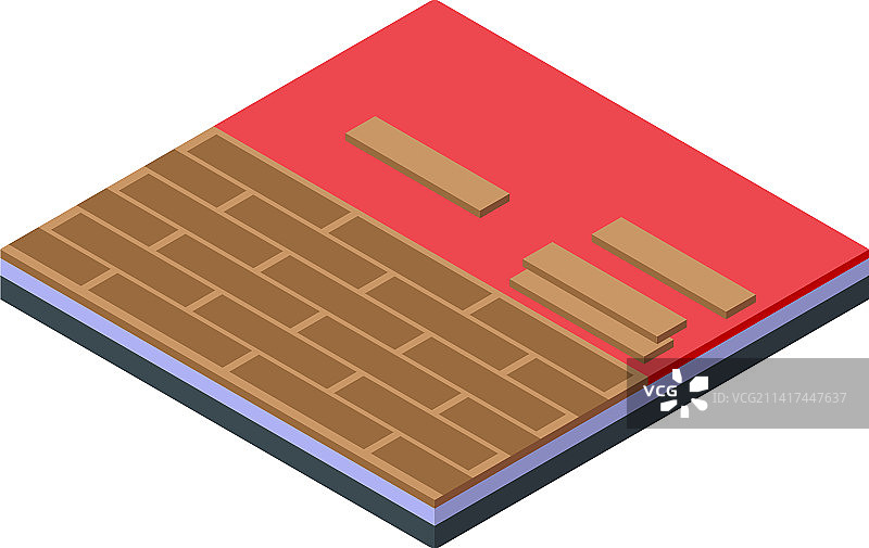房屋镶木地板2.5D图标图片素材