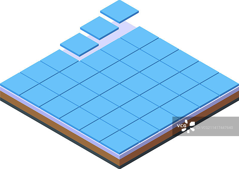 蓝色地板等距视角木工图标图片素材