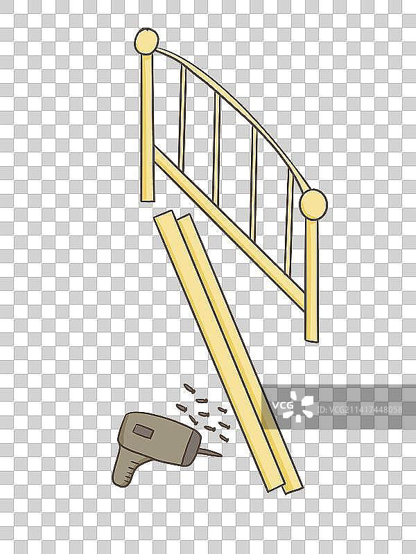 安装床头螺丝工具床板插画元素图片素材