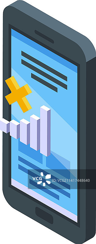 手机断开连接图标2.5D图片素材