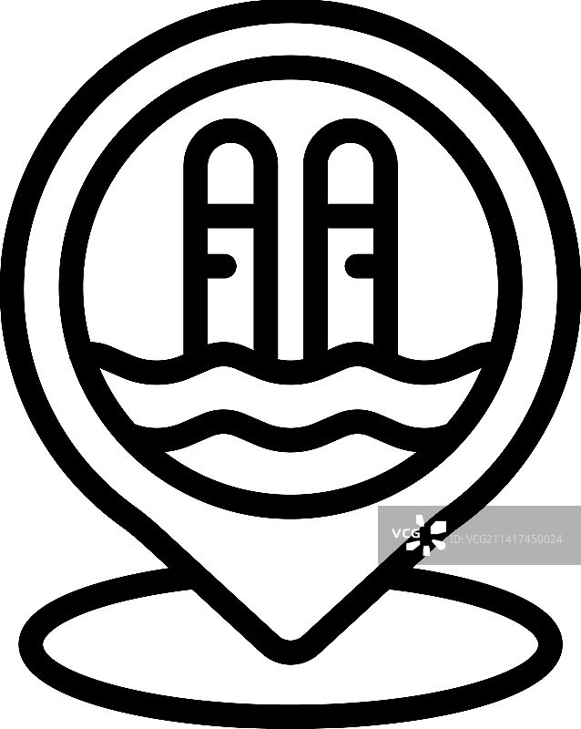 海上滑水运动地点轮廓图标图片素材