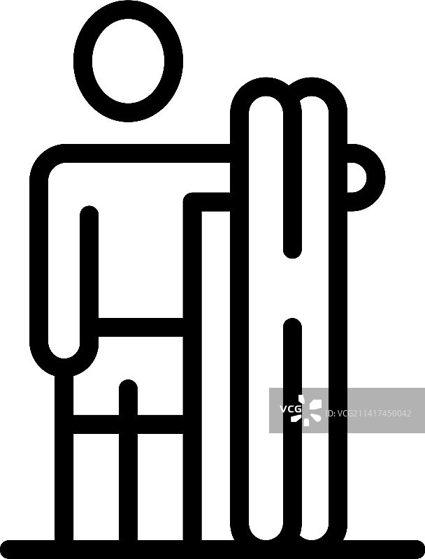 滑水运动图标轮廓夏季图片素材