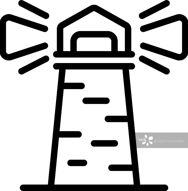 夏季灯塔轮廓图标图片素材