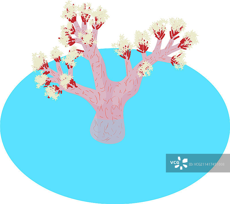 2.5D粉色树珊瑚图标图片素材