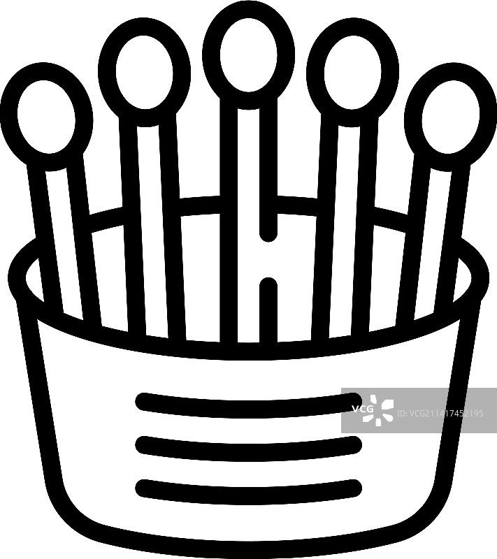 浴室棉签轮廓图标图片素材