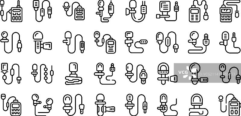 领夹式麦克风图标集图片素材