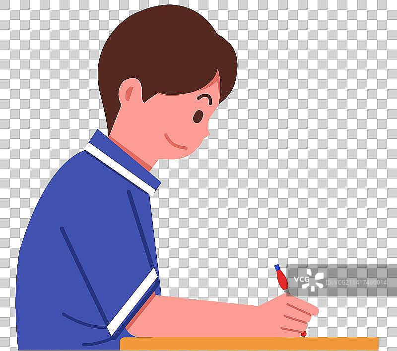 学校学习认真小学生初中生上课做笔记听讲元素插画图片素材